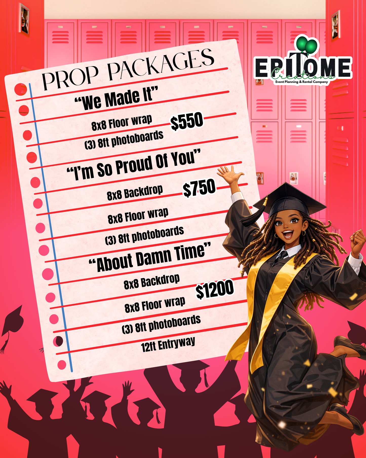 Custom Graduation Party Decor in Maryland| Backdrops & Props